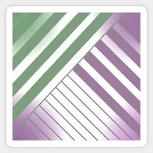 Green, Pink and White Stripes Sticker